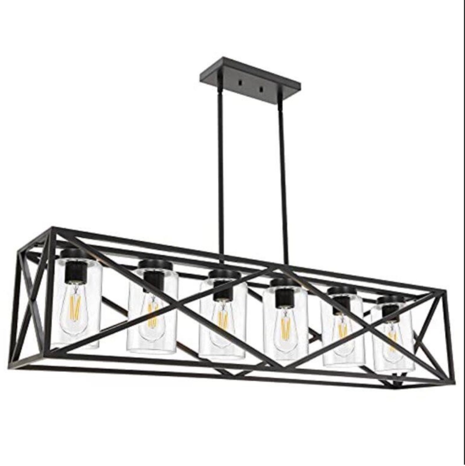 TODOLUZ 6-Lights Farmhouse Chandelier Black Dining