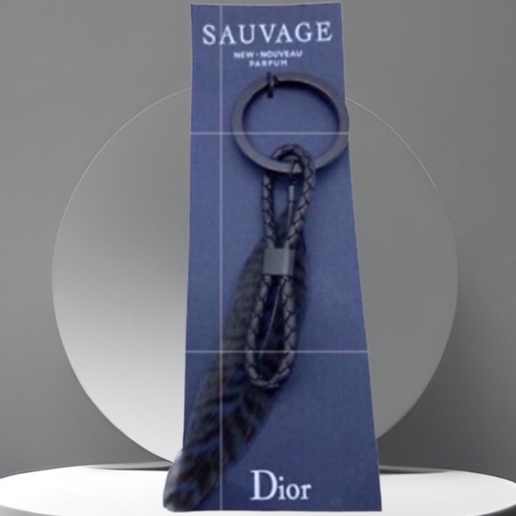 DIOR SAUVAGE Heart of The Wild Leather Braid and Feather Keychain Accessories