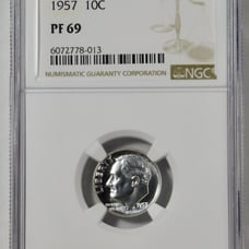 1957 Silver Roosevelt Dime HIGH GRADE! Gem Proof 69