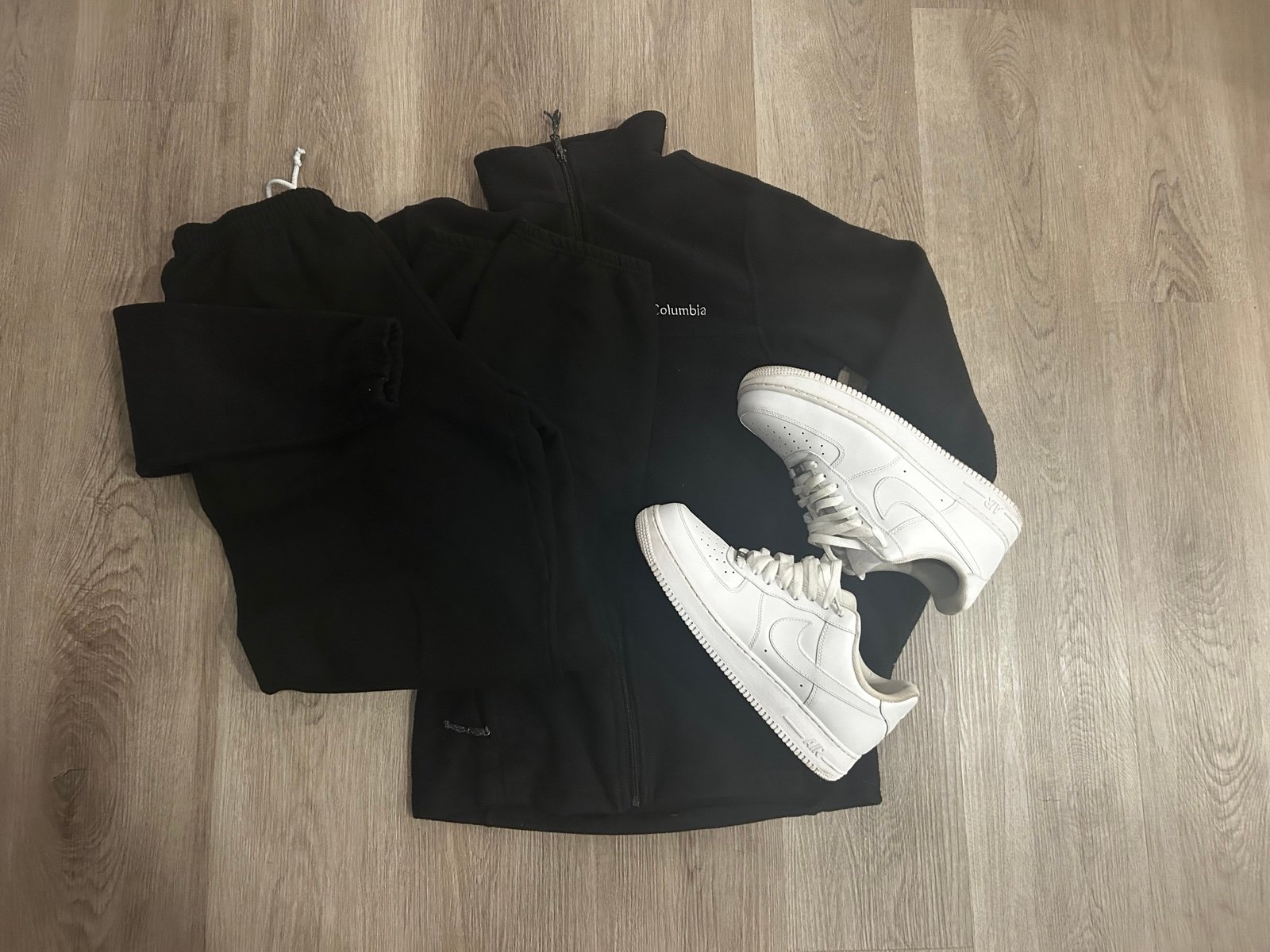 Columbia Men's fleece Jacket(S), Air Force (11), Blank Sweat Joggers(L). Bundle