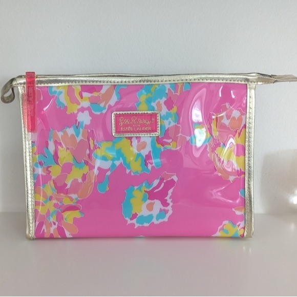 Lilly Pulitzer For Estee Lauder Large Floral Makeup Bag BRAND NEW