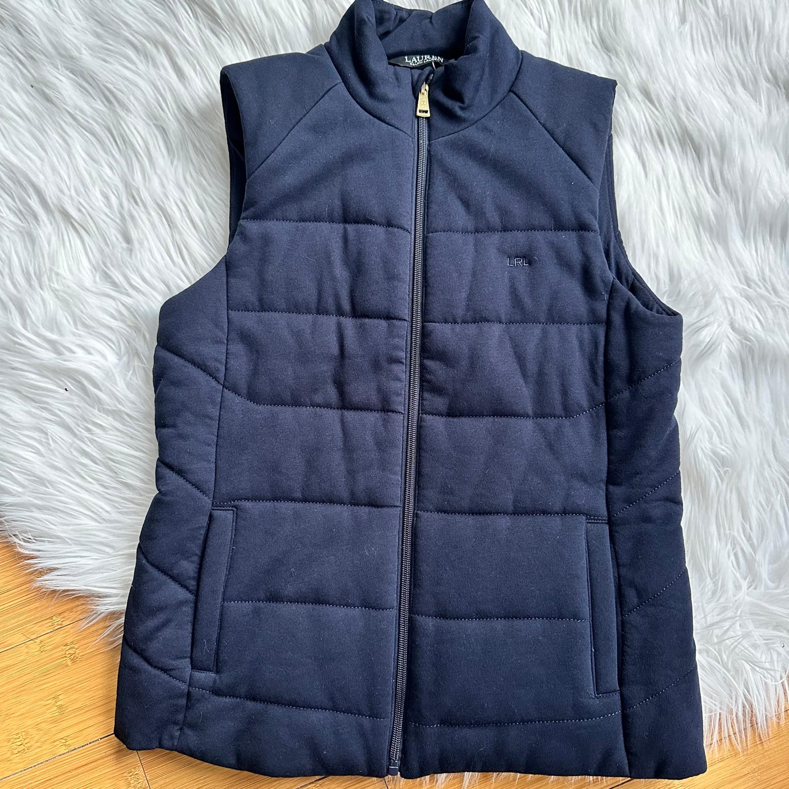 Lauren Ralph Lauren Black Label Navy Quilted Vest Size Small