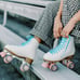 Angel's Skates Cloud White 29001 Roller Skates Women's US Size 5 Blue Laces Pink