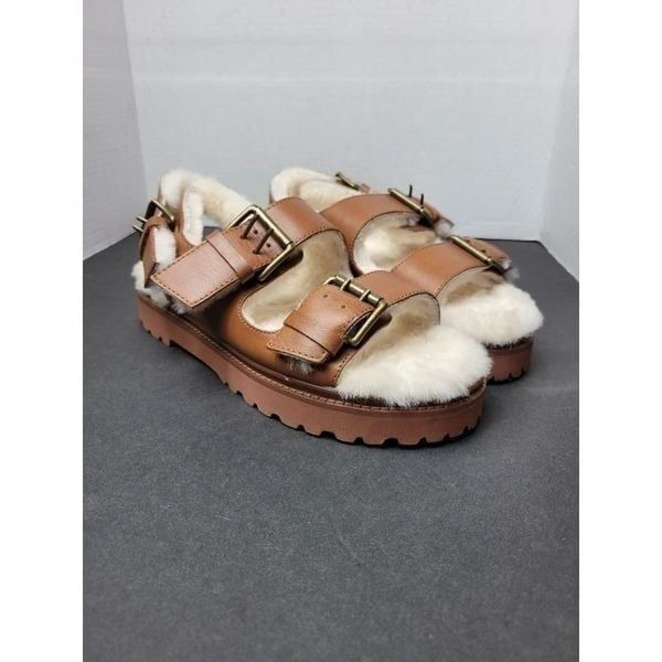 Madewell Madelyn Genuine Shearling Lined Sandal Size 9