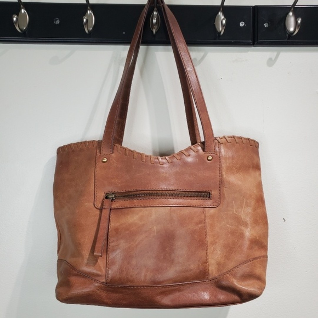 Diba True Leather Ophilia Tote Bag Purse brown