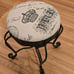 Zingz & Thingz 20.5 Black and Ivory White Royal Paris Stool Parisian-style .