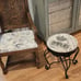 Zingz & Thingz 20.5 Black and Ivory White Royal Paris Stool Parisian-style .