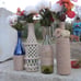 Boho Wedding Decorations Rustic Wedding Decor Floral Blue Glass Bottle Vase