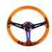 JDM TRD Universal 6-Hole 350mm Deep Dish Orange Crystal Bubble Steering Wheel