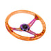 JDM TRD Universal 6-Hole 350mm Deep Dish Orange Crystal Bubble Steering Wheel