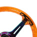 JDM TRD Universal 6-Hole 350mm Deep Dish Orange Crystal Bubble Steering Wheel