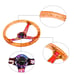 JDM TRD Universal 6-Hole 350mm Deep Dish Orange Crystal Bubble Steering Wheel