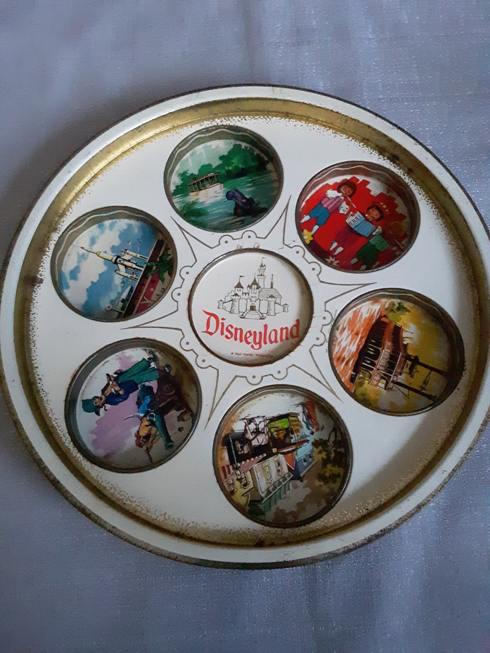Vintage Disneyland drink serving tray mid century
