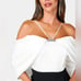 NWT BEBE Women’s Black White Satin Bodice Jumpsuit - Size XL