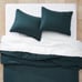 Casaluna Full Queen Size Dark Teal Heavyweight Linen Duet Cover Sham Set