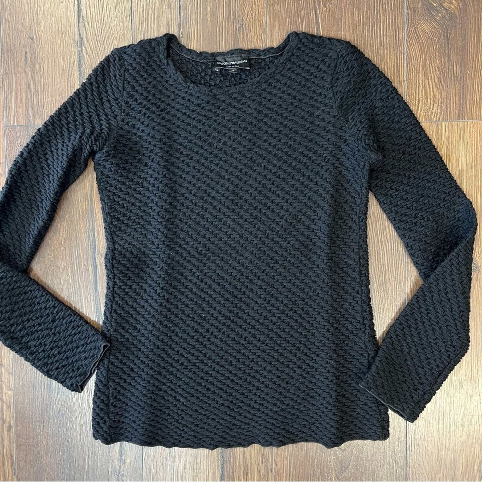 Emporio Armani Made in Italy Black Knit Sweater SZ 42/MED