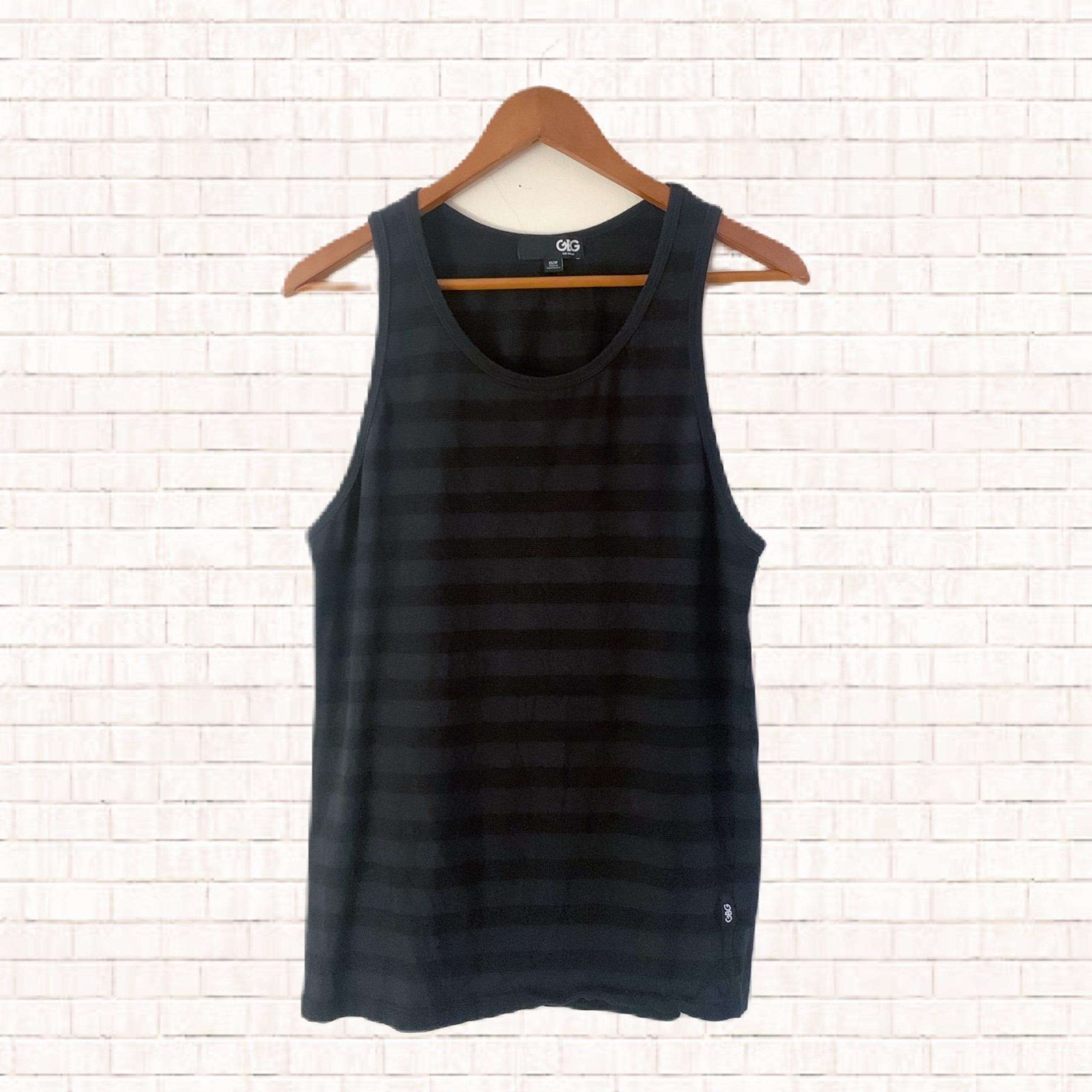 G by Guess GBG striped knit tank top • black • men’s XS EUC OBO