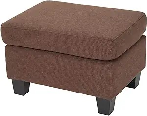 Rosella Fabric Ottoman, Chocolate
