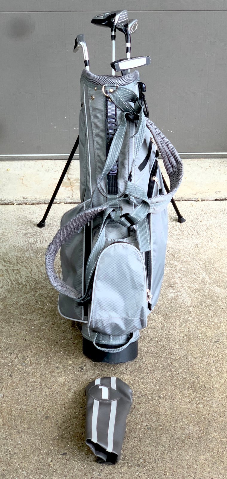 Lightweight Power Bilt Junior Flex 7 Piece 4 Club Golf Set Bag Silver Series