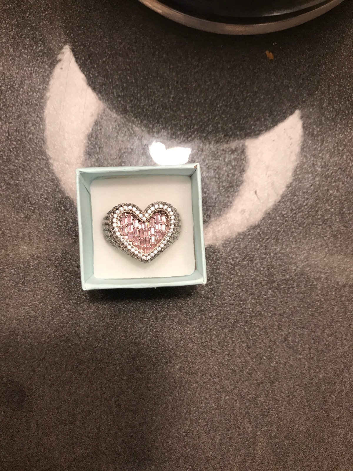 Iced out big heart ring size 9 S925