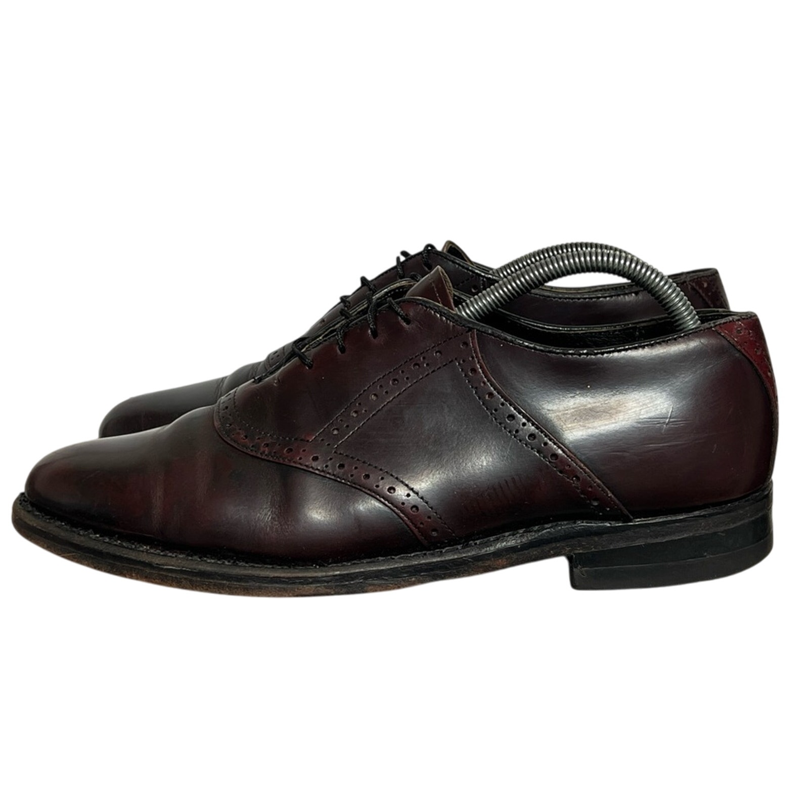 MEN VINTAGE BRITISH WALKERS CUSTOM BURGUNDY OXFORD DRESS SHOES SIZE 9.5 D USA