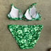 Vintage 90s Newport News green white tropical hibiscus underwire Pushup bikini