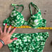 Vintage 90s Newport News green white tropical hibiscus underwire Pushup bikini