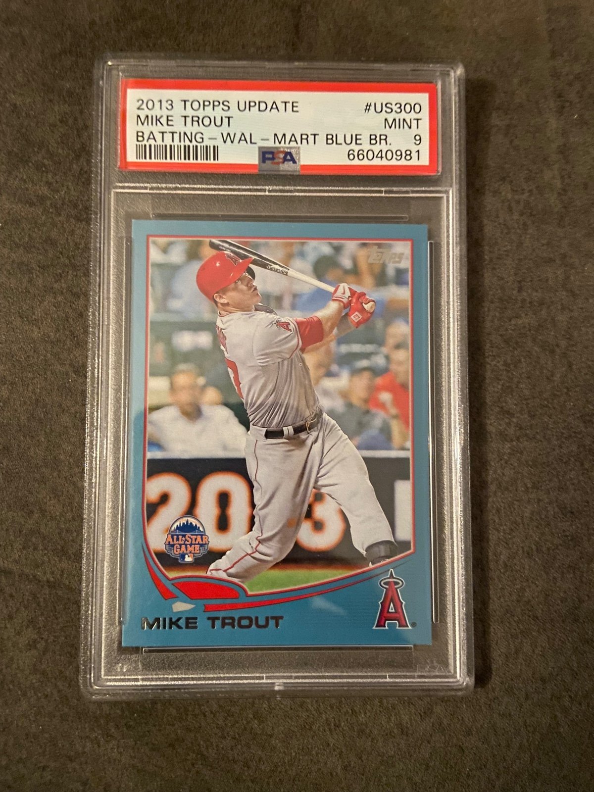Mike Trout 2013 topps update US300 PSA 9 Walmart BLUE