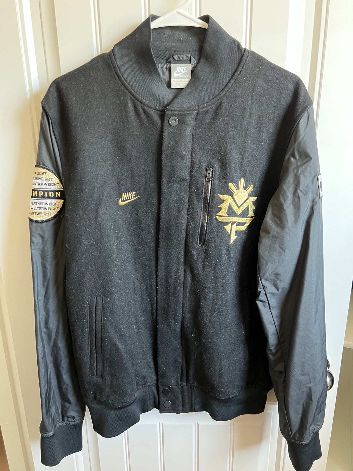 RARE Nike Manny Pacquiao Nike Destroyer Jacket Size Medium Black Bomber Jacket