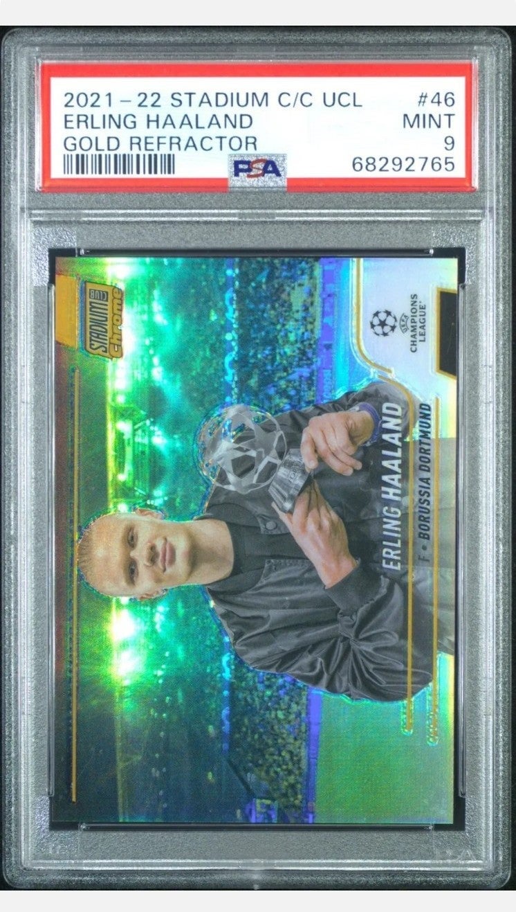 2022 Topps Chrome Stadium Club Erling Haaland Gold Refractor /50