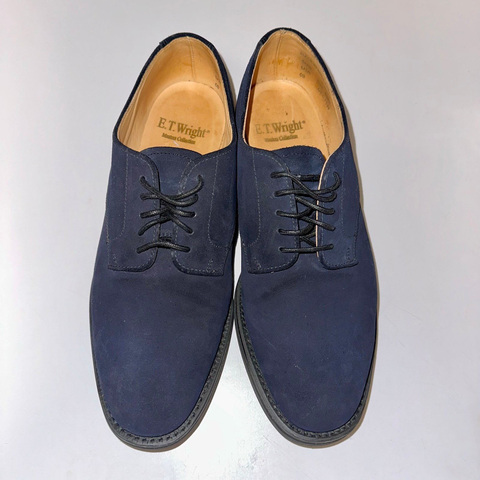 Rare E.T. Wright Masters Collection 8.5 EE Navy Suede Shoes – Made in England