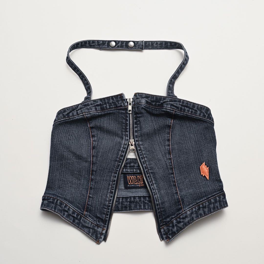 トップス archive W< DENIM VEST 34 Archive W< Denim Vest Size 34