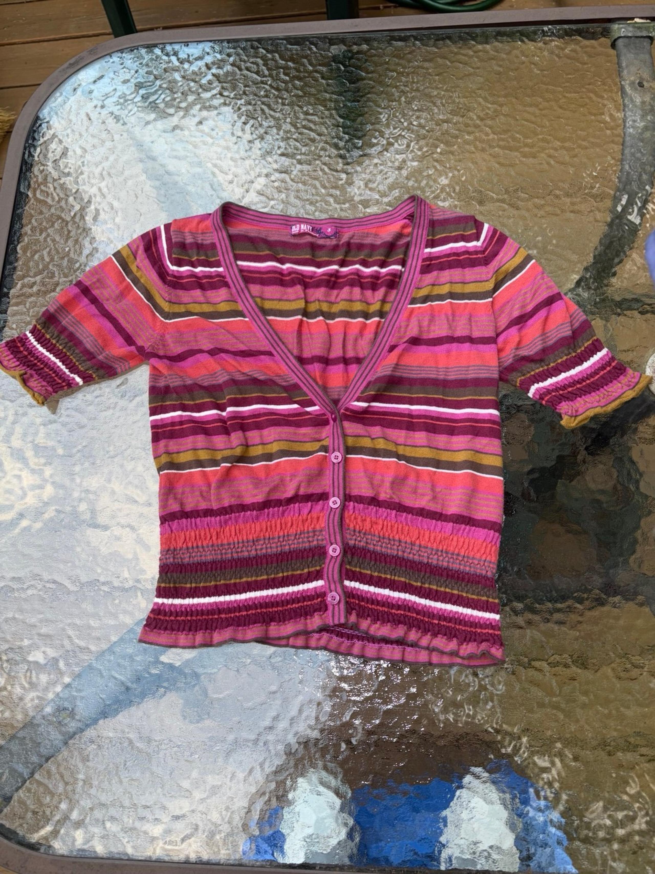 Y2K striped ruffled blouse by Old Navy size S