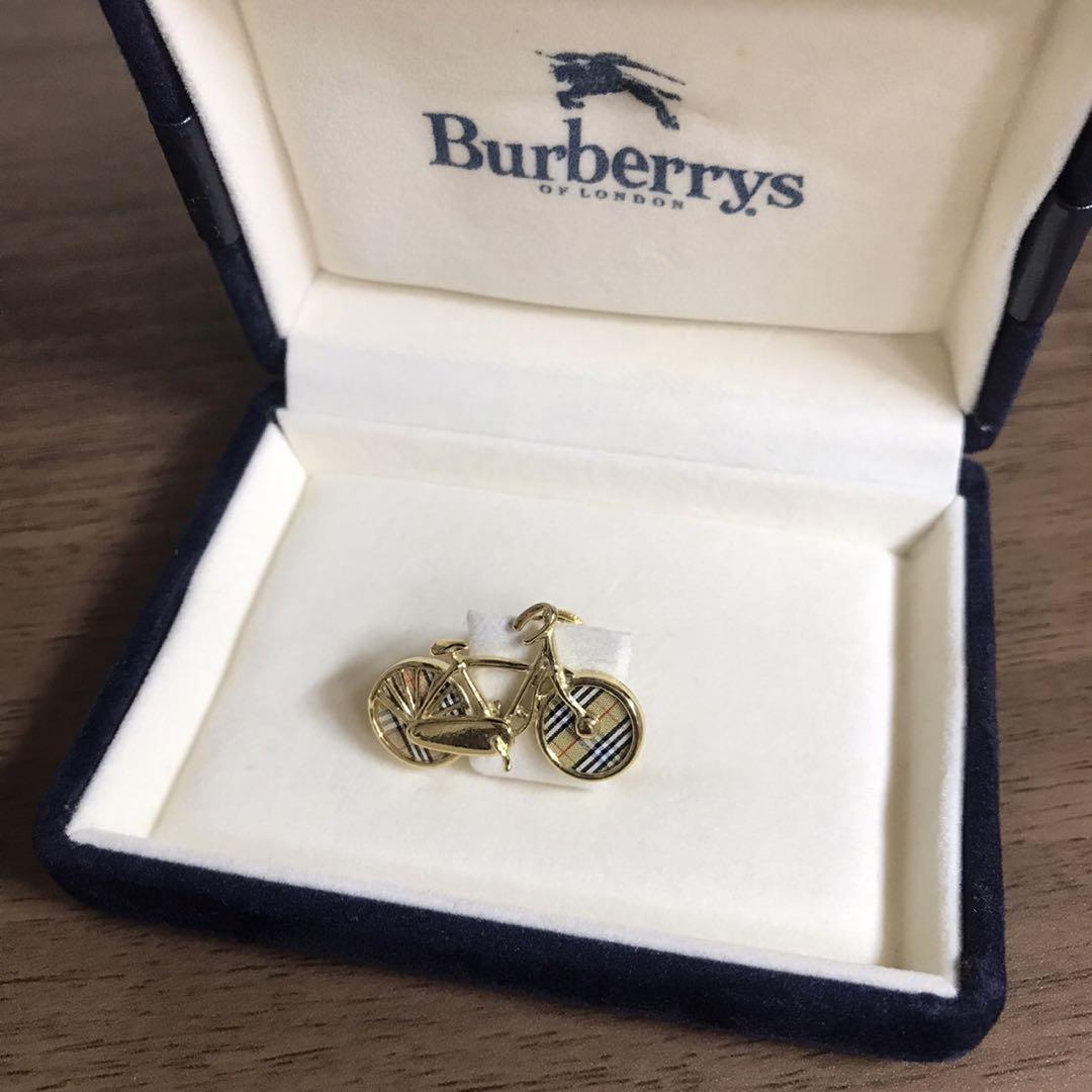 【Unused】Burberrys Tie Clip Bicycle Motif Nova Check