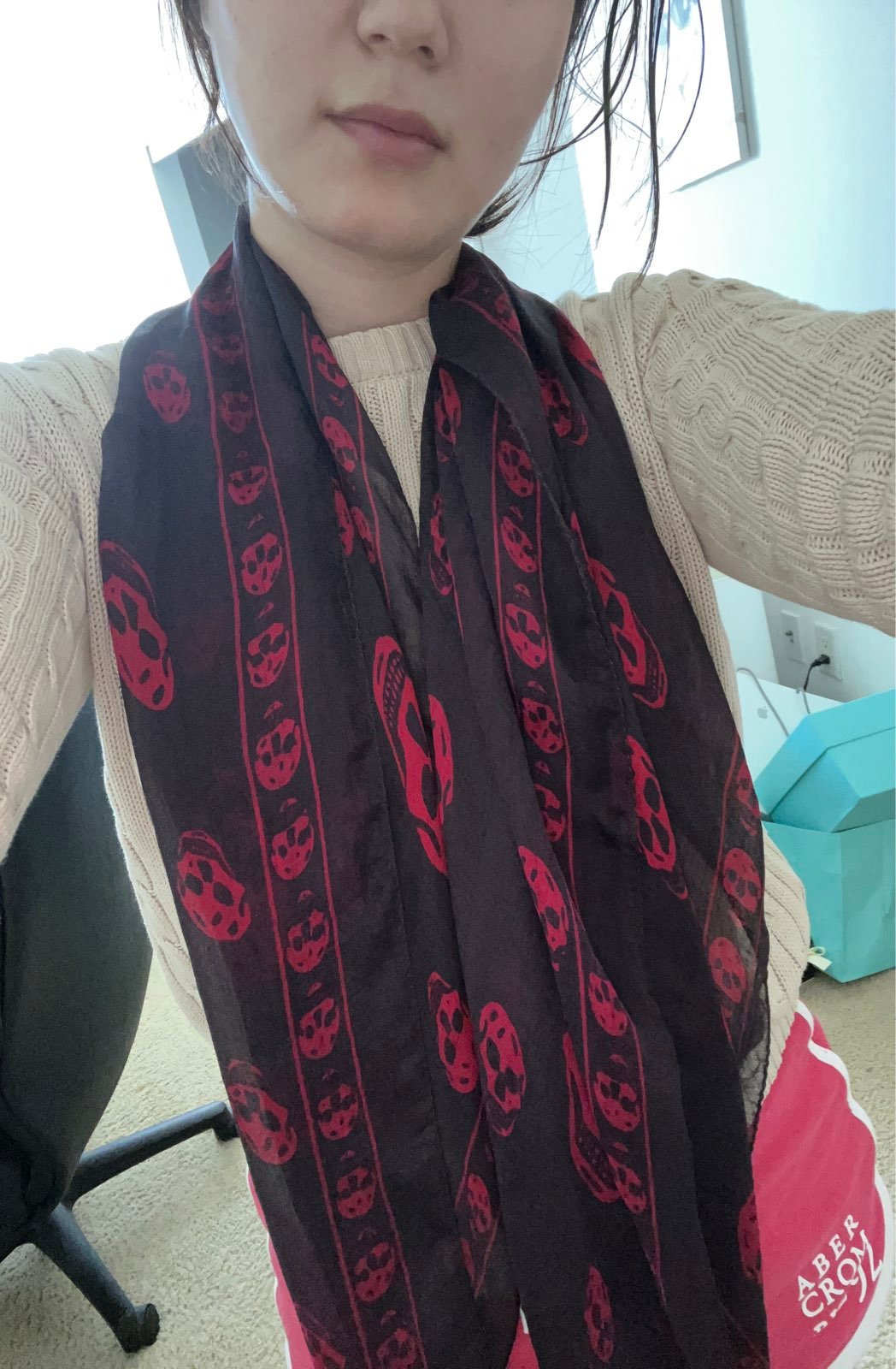 Alexander McQueen Classic Skull Print Silk Scarf