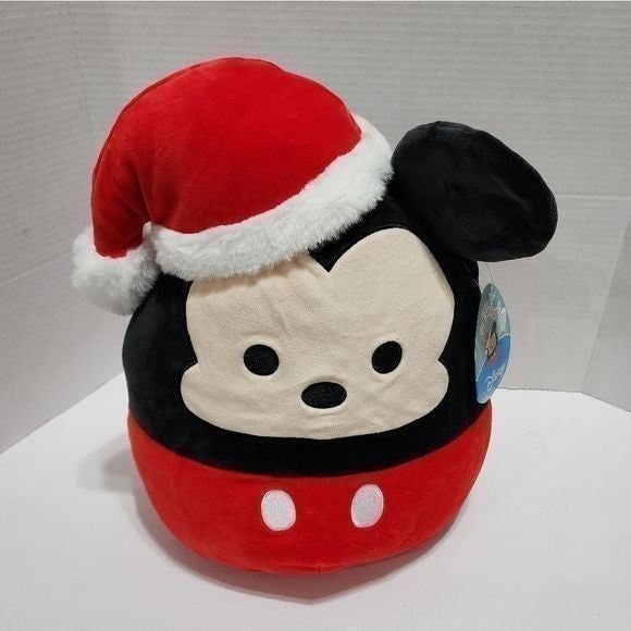 SQUISHMALLOW NEW 12 Disney Mickey Mouse with Santa Hat - Christmas Official new
