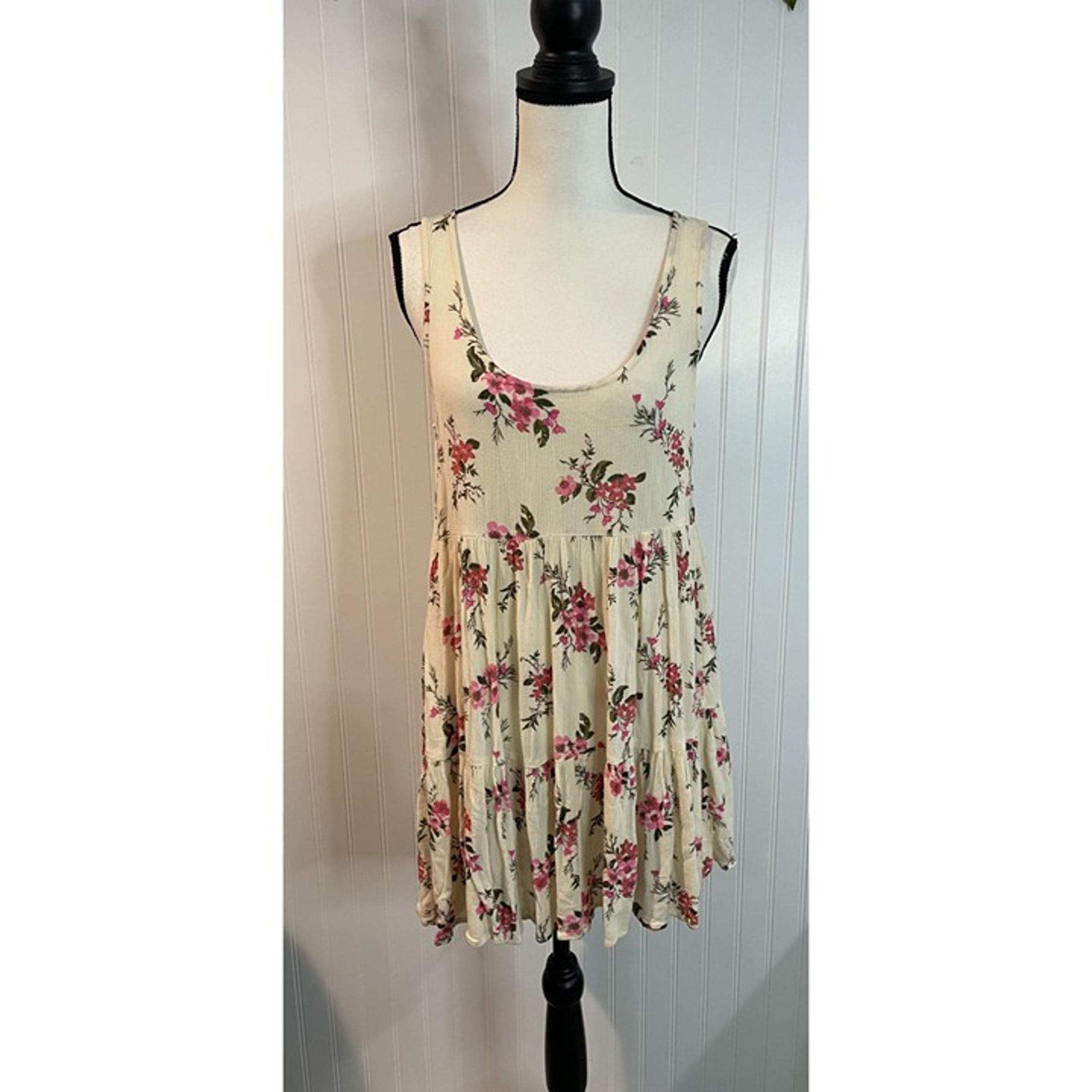 American Eagle Outfitters Floral Sleeveless Tiered Dress S 100% Viscose