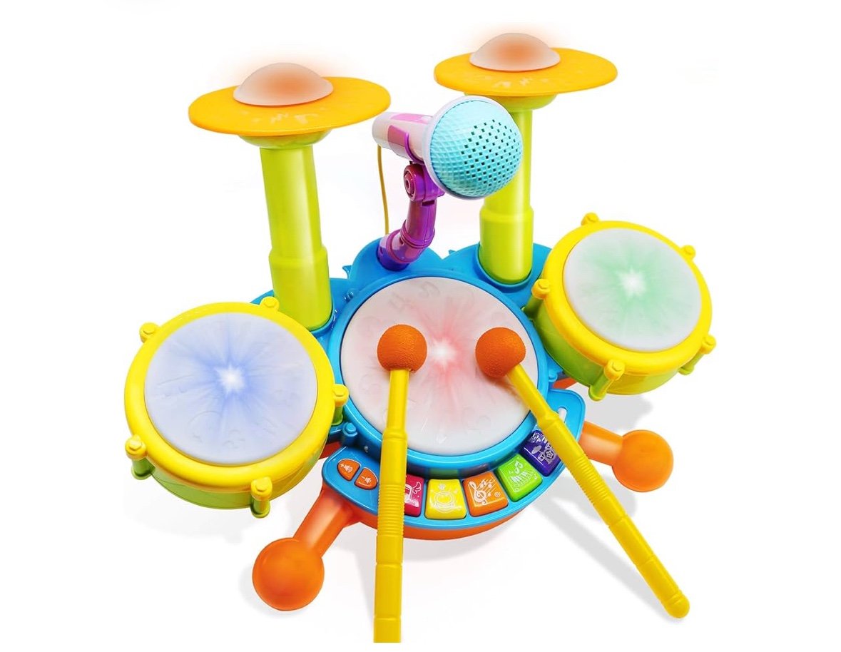 Drum Set for Toddlers, Toddler Drum Kit, Kids Drum Kit Instrument, Toy Girl Boy