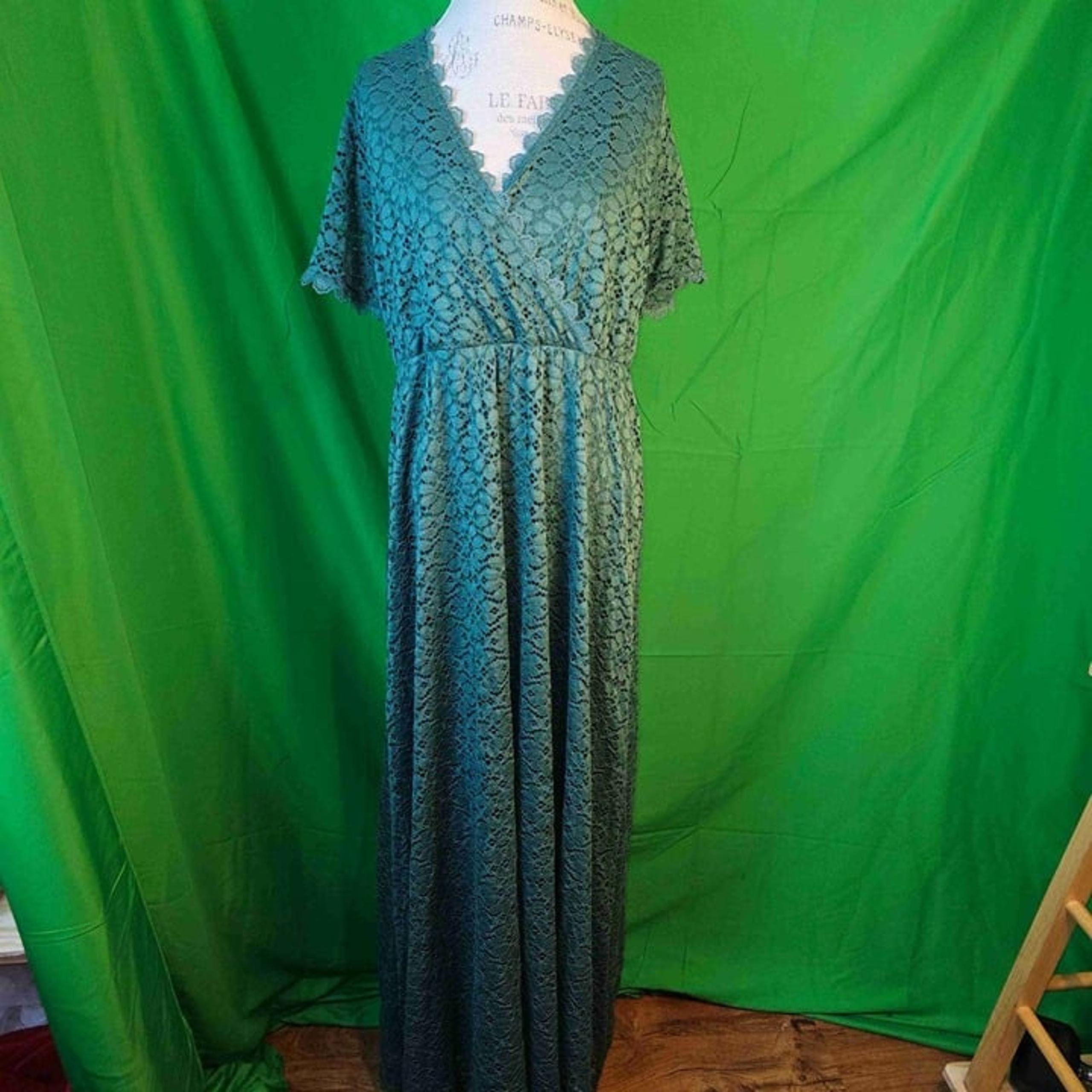 NWT Baltic Born Womens Green Venice Lace Maxi Dress XXXL 3X Christmas Holiday