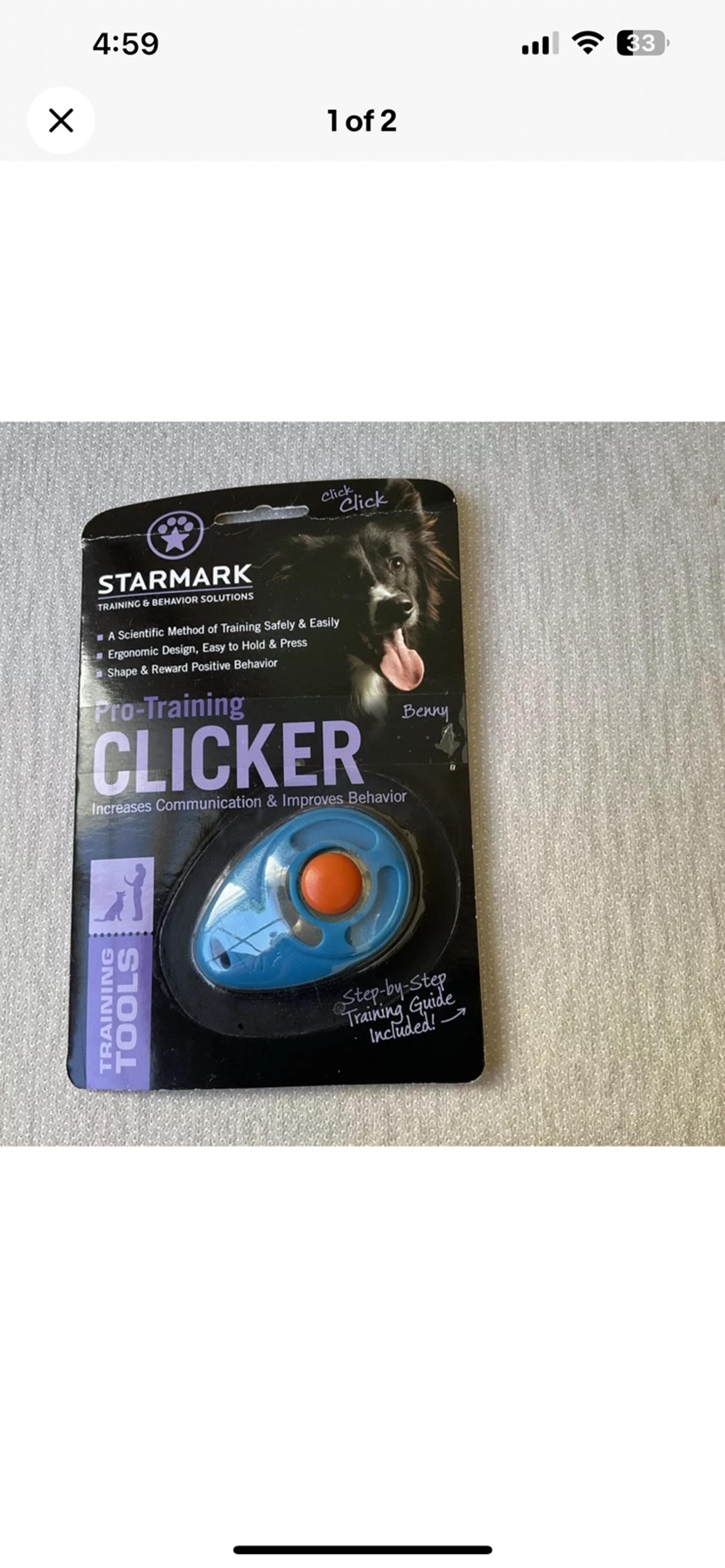 Starmark Pro-Training Clicker for Dogs, Blue NEW