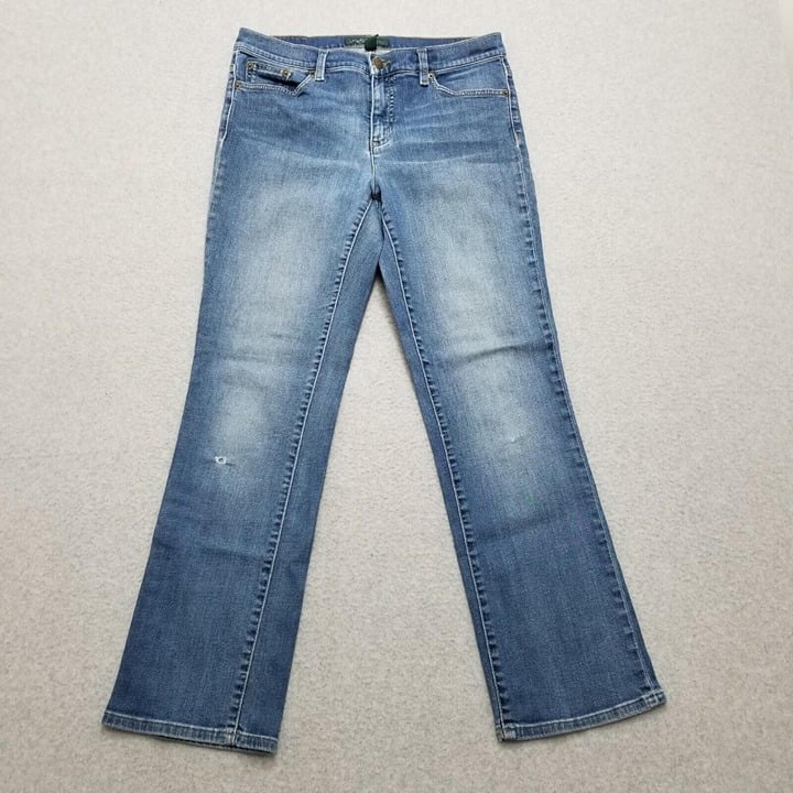 Lauren Ralph Lauren Jeans Womens 8 Blue Denim Flared 31x29 Distressed