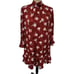 Rebecca Taylor silk Ikat Paintbrush Ruffle Dress in Cabernet Combo size 10