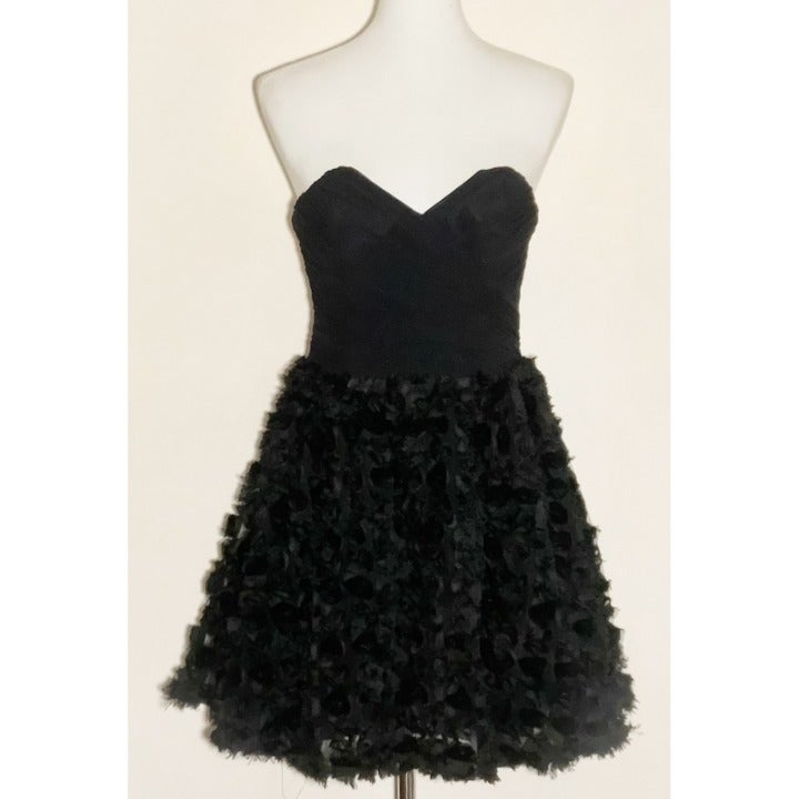 Women's Black Strapless Mini Dress