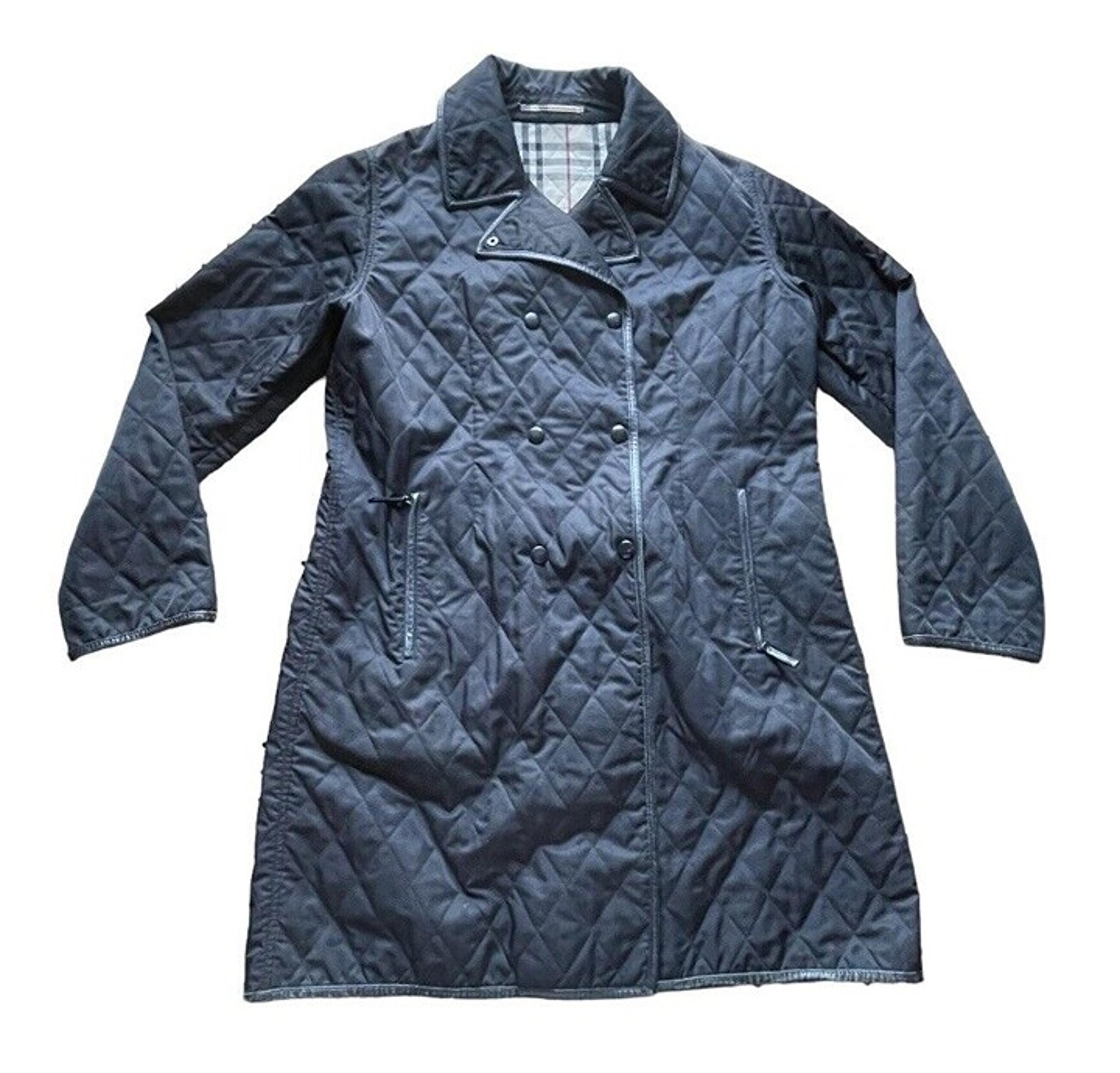 Burberry London Nova Check Lined Quilted Parka Jacket Modern Italy Black Large