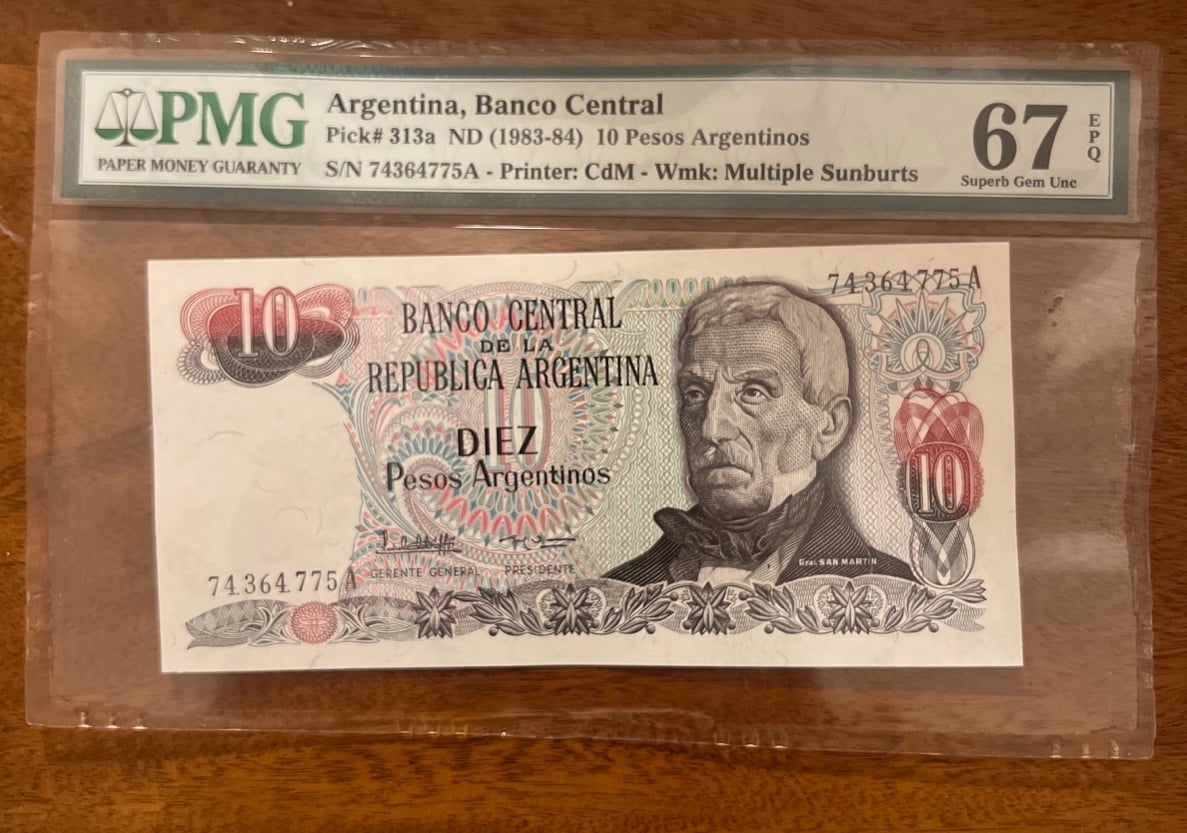 Argentina, Banco Central 10 pesos 67 EPQ