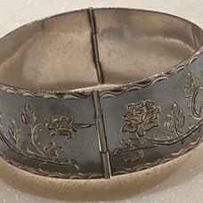 Black Inlay Sterling Link Bracelet