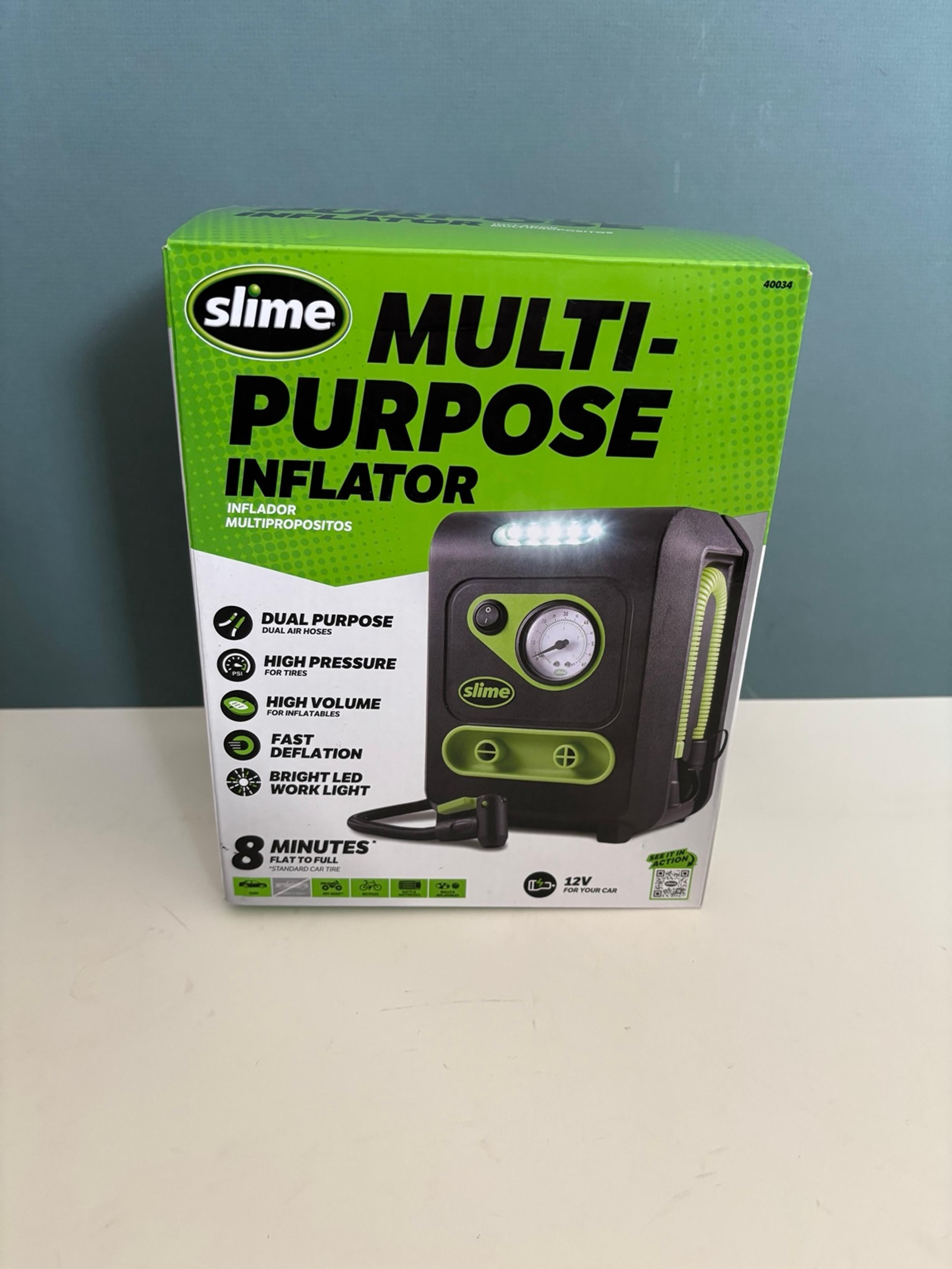 Slime Multi-Purpose Compressor 12V Dual Raft Pump/Tire Inflator NEW