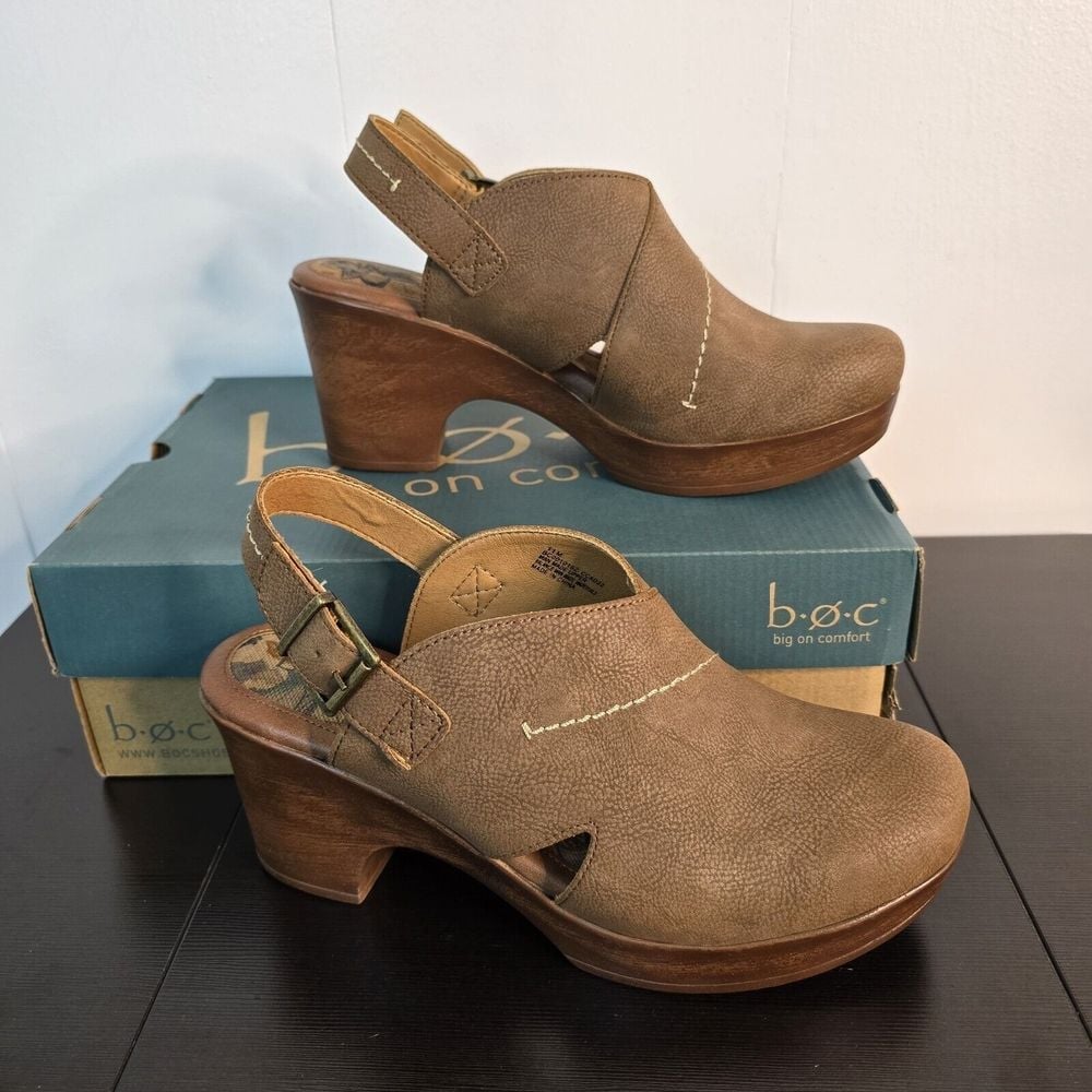 BOC Born Concept Cecila Tan Platform Clog boho 70s Chunky Western Casual 11M