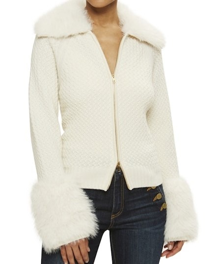 RAMY BROOK Felix Faux Fur Cardigan Sweater