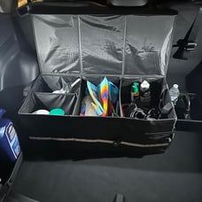 K KNODEL Car Trunk Organizer with Lid, 3 Compartments Collapsible Car Trunk Stor